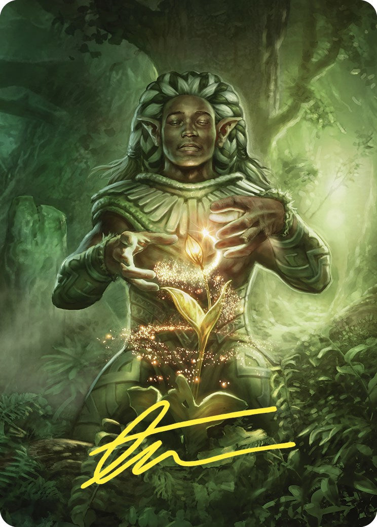 {A} Elvish Mystic Art Card (Gold-Stamped Signature) [Commander Masters Art Series][GS ACMM 041]