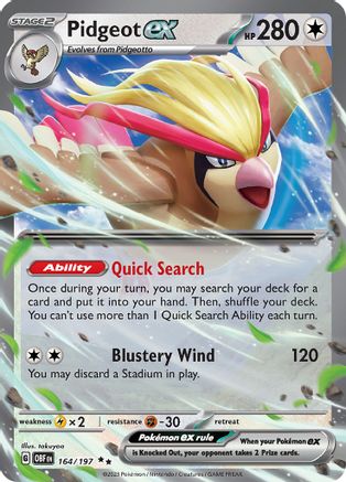 Pidgeot ex (164/197) - SV03 Obsidian Flames Holofoil