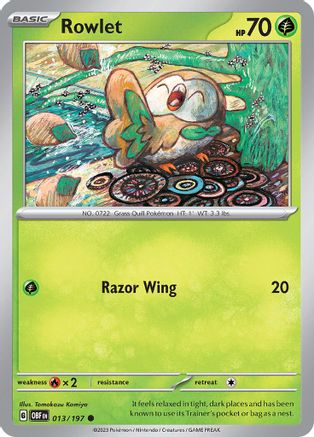 [PKM] Rowlet 13 - SV03 Obsidian Flames