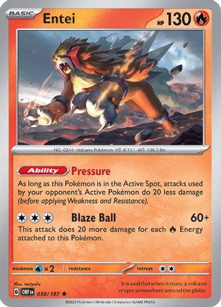 [PKM] Entei 30 - SV03 Obsidian Flames Holofoil