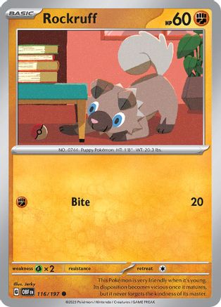 [PKM] Rockruff 116 - SV03 Obsidian Flames