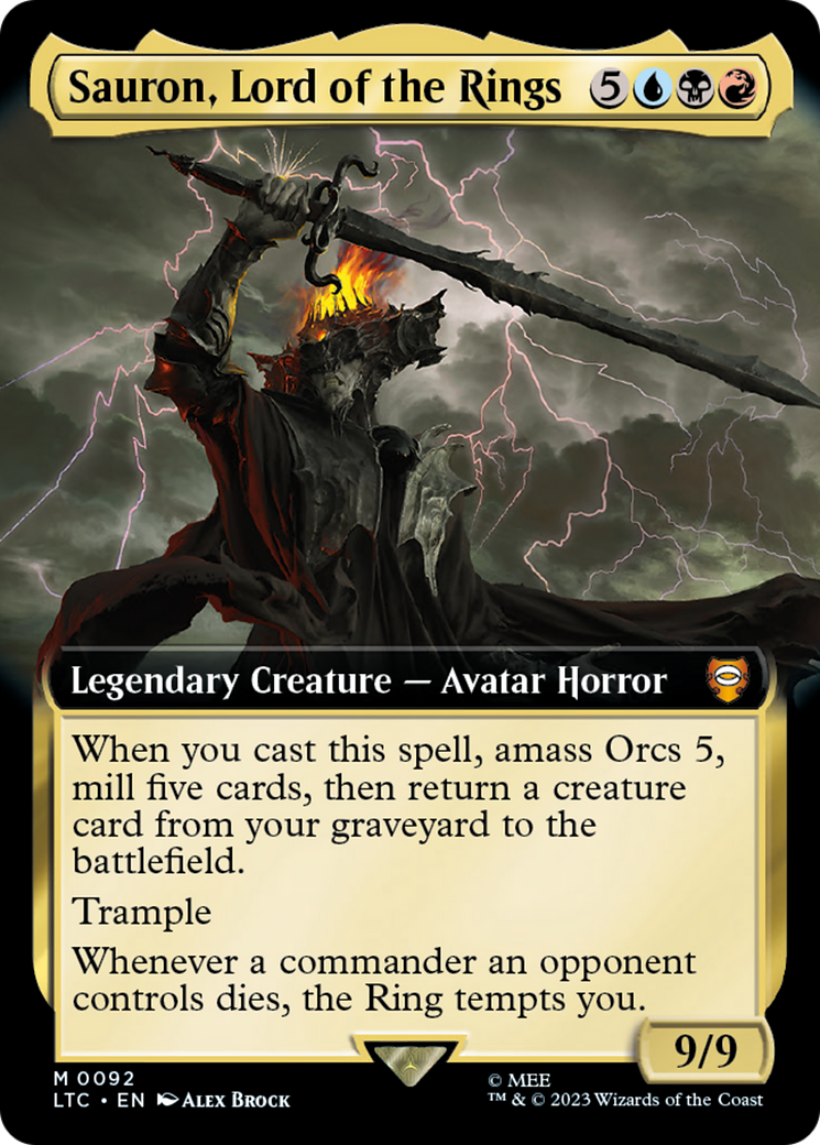 {R} Sauron, Lord of the Rings (Extended Art) [The Lord of the Rings: Tales of Middle-Earth Commander][LTC 092]