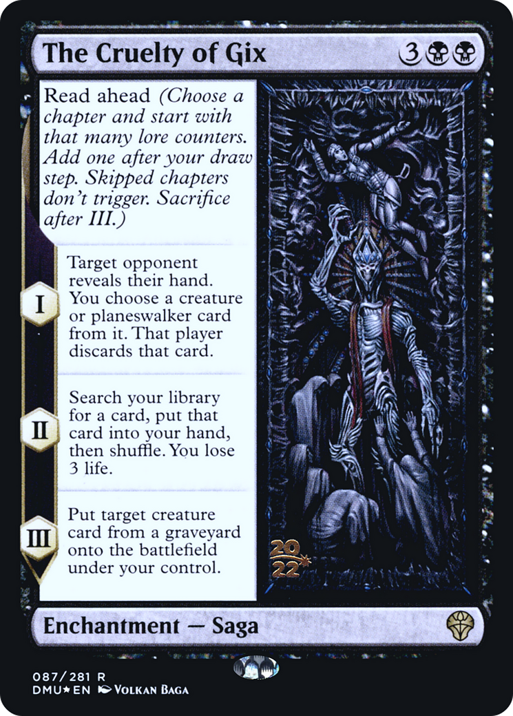 {R} The Cruelty of Gix [Dominaria United Prerelease Promos][PR DMU 087]