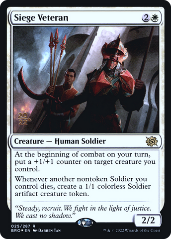 {R} Siege Veteran [The Brothers' War: Prerelease Promos][PR BRO 025]