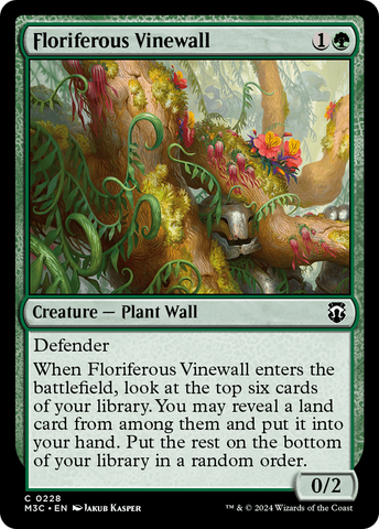 {C} Floriferous Vinewall (Ripple Foil) [Modern Horizons 3 Commander][RPF M3C 228]