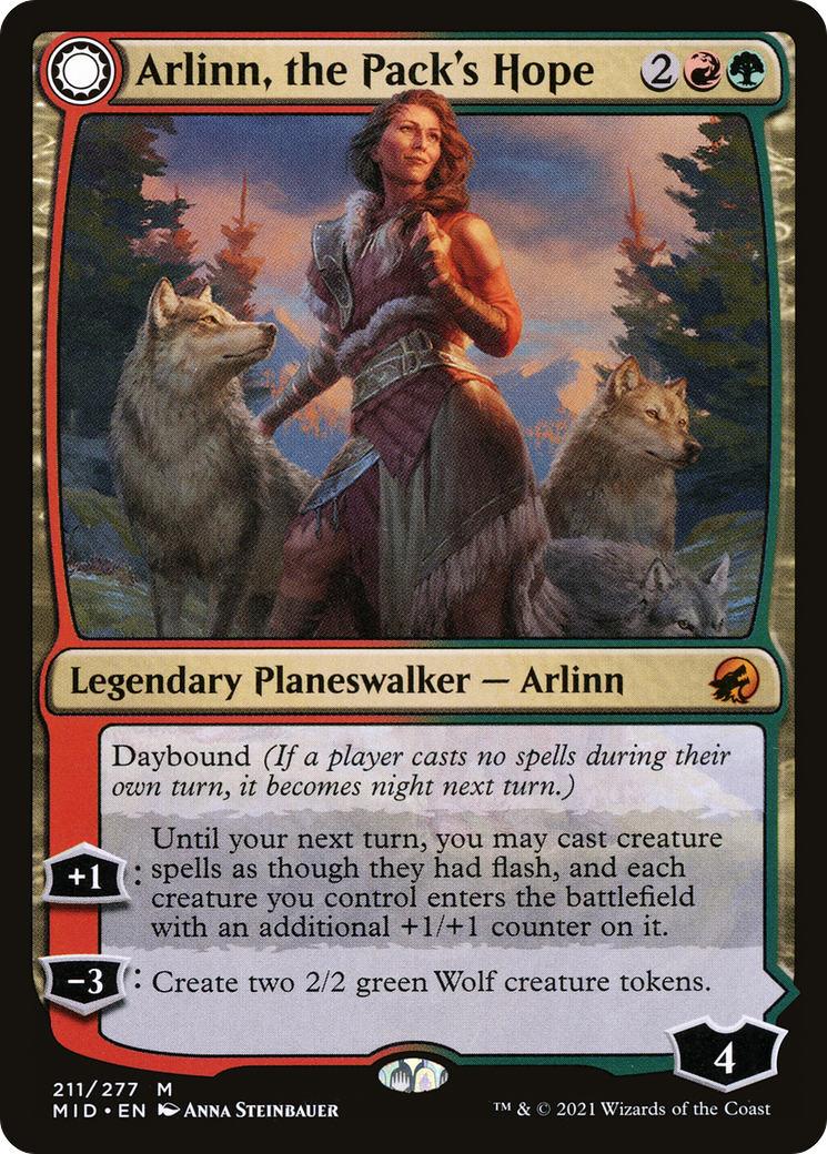 {R} Arlinn, the Pack's Hope // Arlinn, the Moon's Fury [Innistrad: Midnight Hunt][MID 211]
