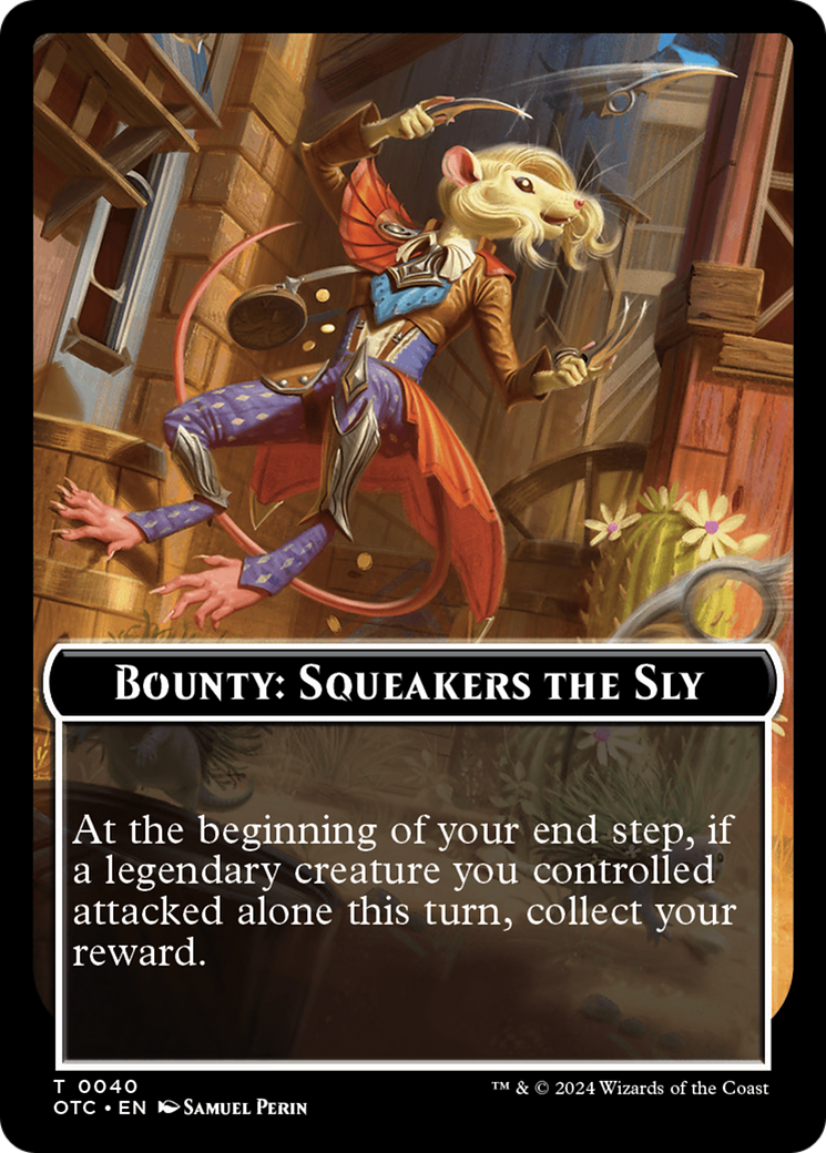{T} Bounty: Squeakers the Sly // Bounty Rules Double-Sided Token [Outlaws of Thunder Junction Commander Tokens][TOTC 040]