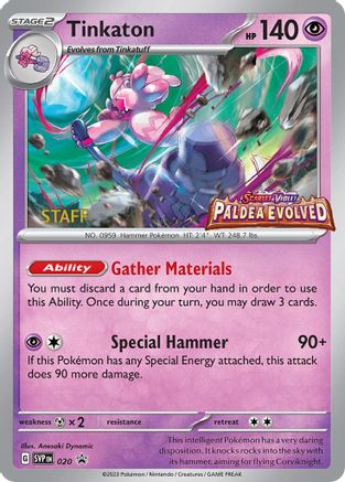 [PKM] Tinkaton (020) (Staff Promo) [Scarlet & Violet: Black Star Promos]