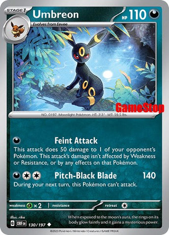 [PKM-R] Umbreon (130/197) (GameStop Exclusive) [Scarlet & Violet: Obsidian Flames]