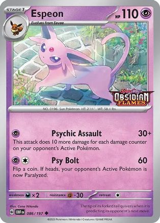 [PKM] Espeon (086/197) (Best Buy Exclusive) [Scarlet & Violet: Obsidian Flames]
