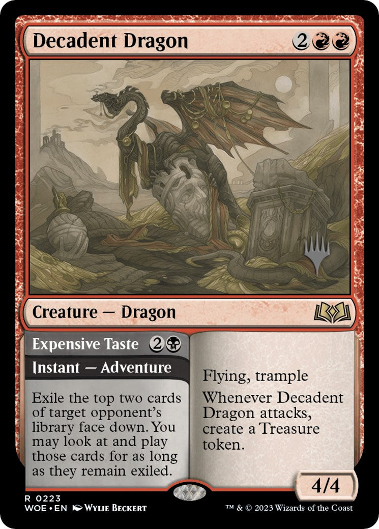 {@R} Decadent Dragon // Expensive Taste (Promo Pack) [Wilds of Eldraine Promos][PP WOE 223]
