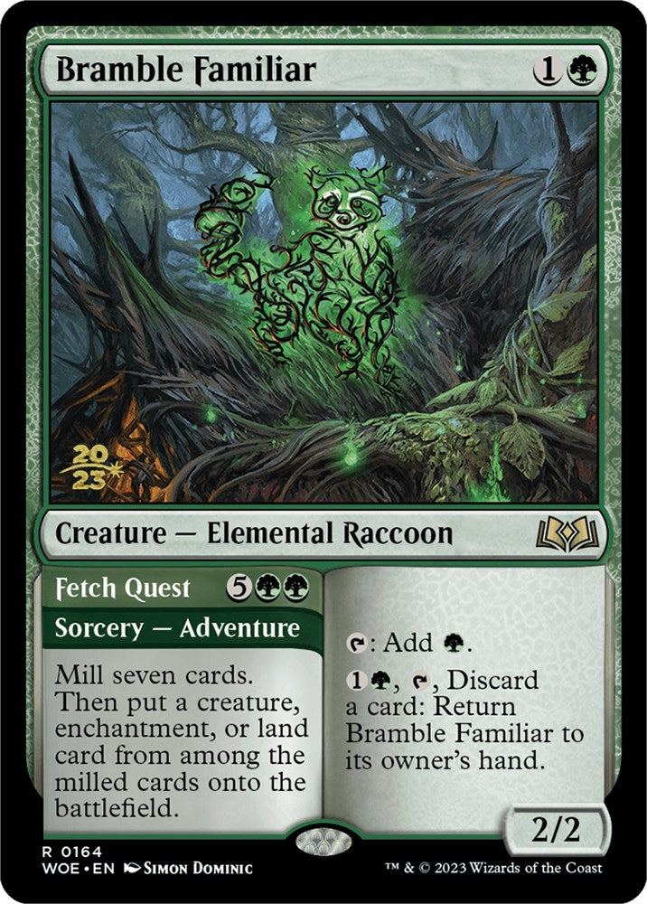 {@R} Bramble Familiar // Fetch Quest [Wilds of Eldraine Prerelease Promos][PR WOE 164]