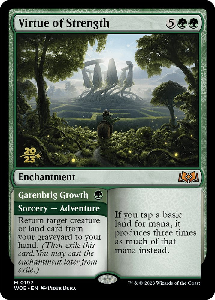 {@R} Virtue of Strength // Garenbrig Growth [Wilds of Eldraine Prerelease Promos][PR WOE 197]