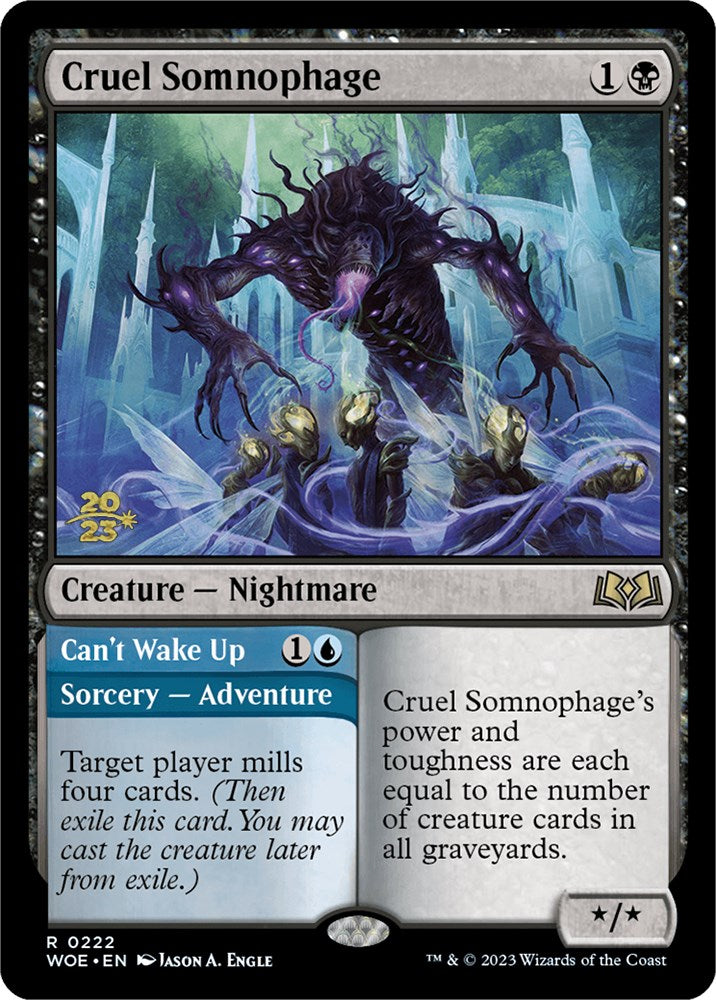 {@R} Cruel Somnophage // Can't Wake Up [Wilds of Eldraine Prerelease Promos][PR WOE 222]