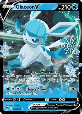 [PKM] Glaceon V (040/203) (Holiday Calendar) [Sword & Shield: Evolving Skies]