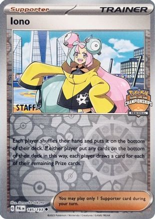 [PKM] Iono (185/193) (Regional Championships Promo Staff) [League & Championship Cards]