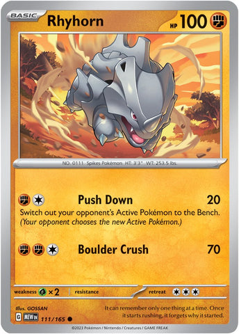 [PKM-C] Rhyhorn (111/165) [Scarlet & Violet: 151]