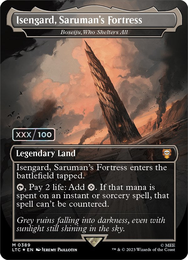 {R} Isengard, Saruman's Fortress - Boseiju, Who Shelters All (Serialized) [The Lord of the Rings: Tales of Middle-Earth Commander][SR LTC 389]