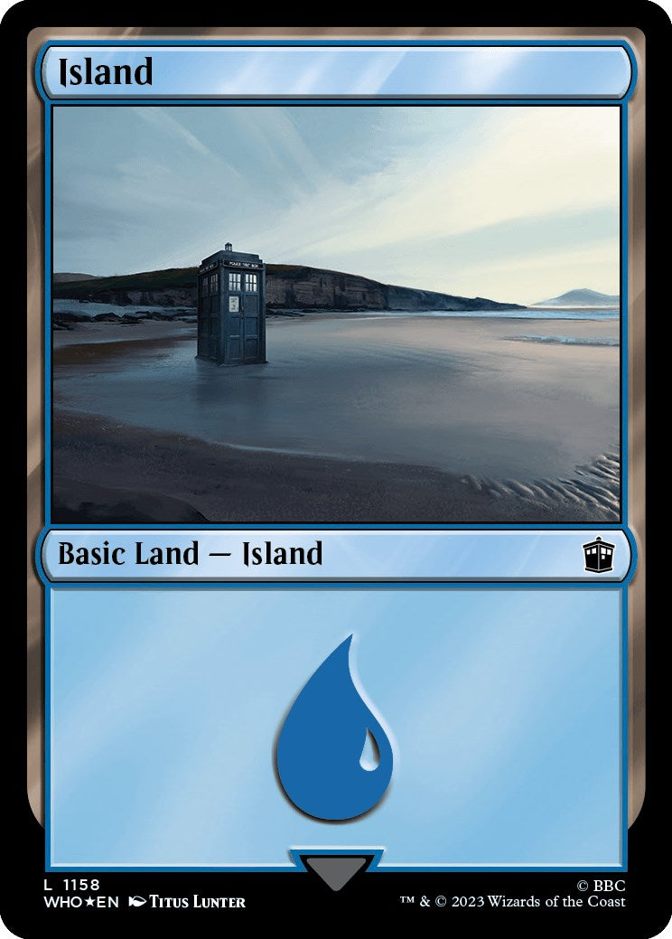 {B} Island (1158) (Surge Foil) [Doctor Who][WHO 1158]