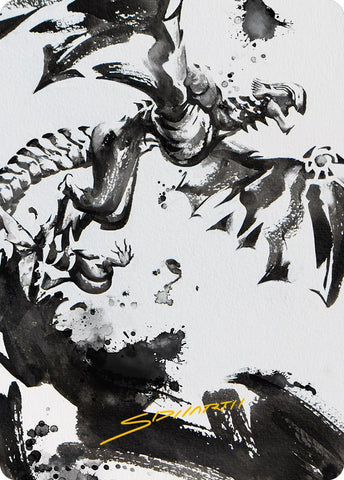 {A} Quicksilver Fisher Art Card (Gold-Stamped Signature) [Phyrexia: All Will Be One Art Series][GS AONE 068]