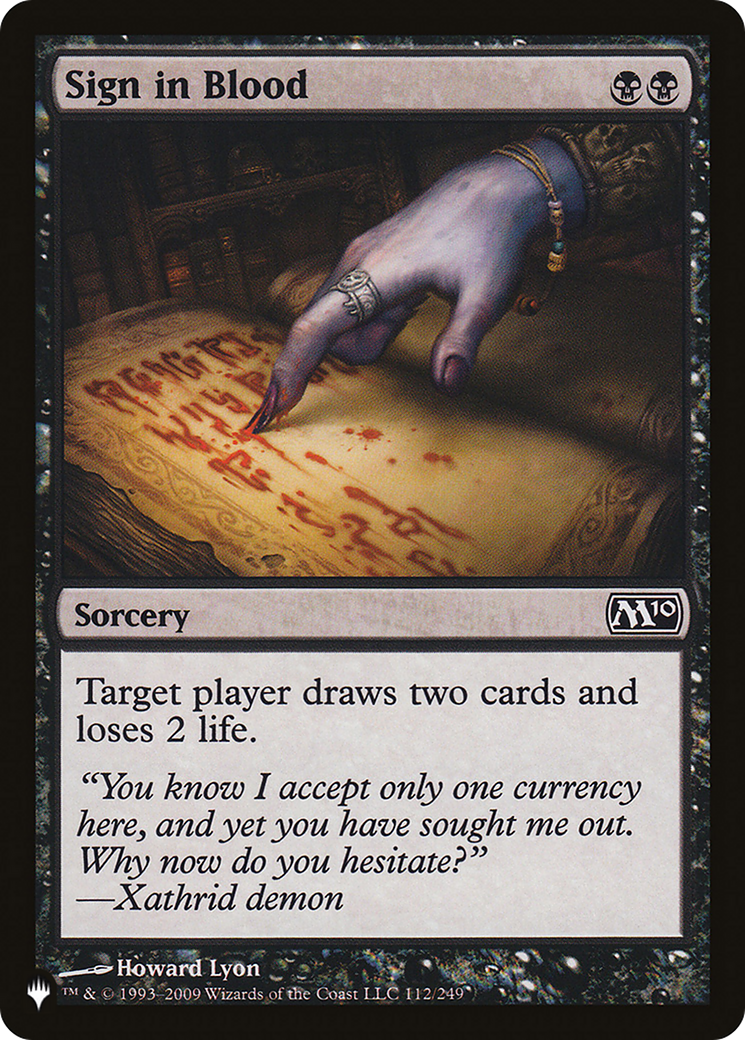 Sign in Blood (M10) [LIST 112/249]