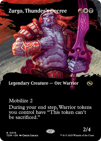 {@R} Zurgo, Thunder's Decree (Borderless) [Tarkir: Dragonstorm][TDM 376]