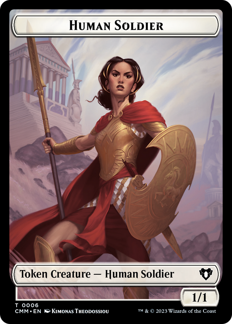 {T} Human Soldier // Elemental (0025) Double-Sided Token [Commander Masters Tokens][TCMM 6//25]