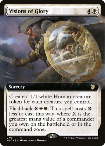 {R} Visions of Glory (Extended Art) [Innistrad: Midnight Hunt Commander][MIC 070]