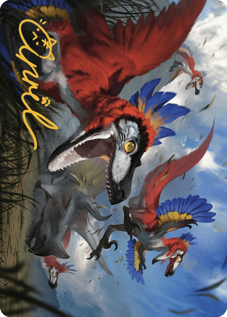 {A} Wrathful Raptors Art Card (Gold-Stamped Signature) [The Lost Caverns of Ixalan Art Series][GS ALCI 077]