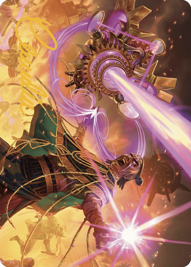 {A} Cosmium Blast Art Card (Gold-Stamped Signature) [The Lost Caverns of Ixalan Art Series][GS ALCI 001]