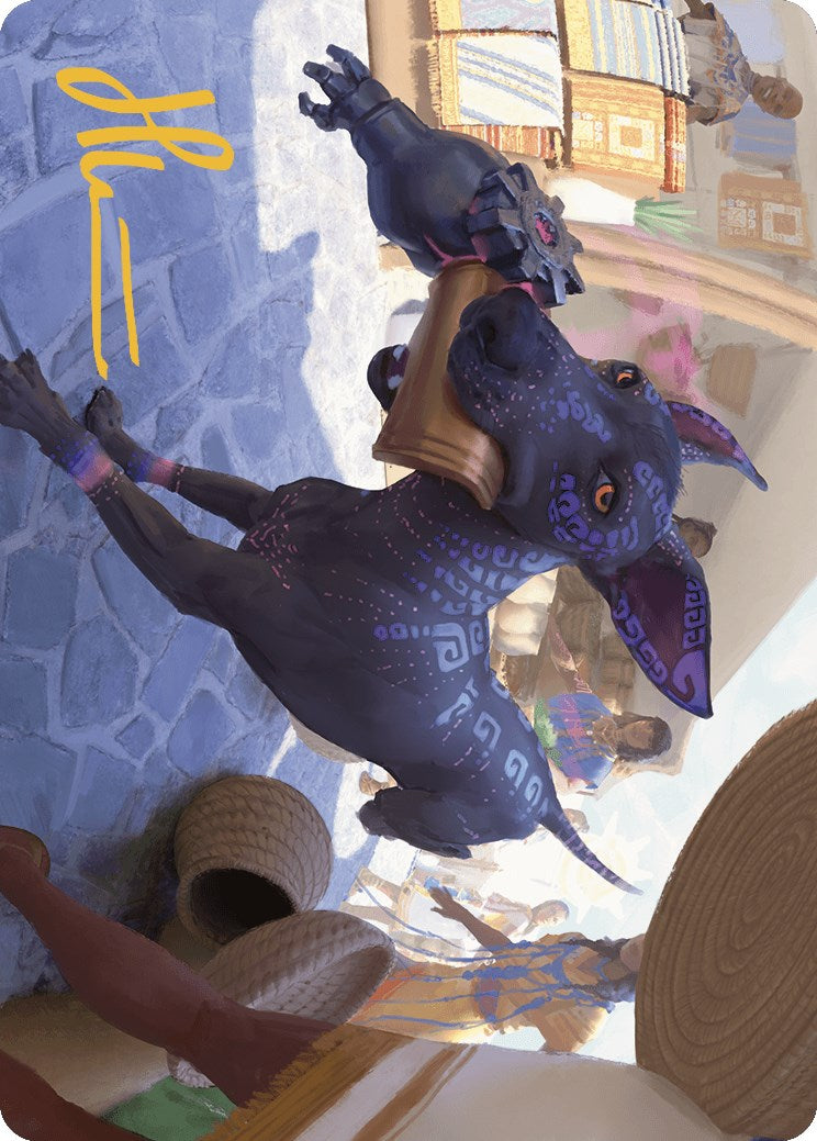 {A} Mischievous Pup Art Card (Gold-Stamped Signature) [The Lost Caverns of Ixalan Art Series][GS ALCI 003]