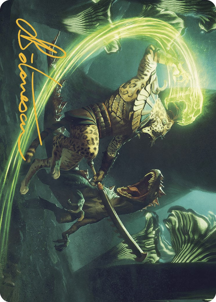 {A} Contest of Claws Art Card (Gold-Stamped Signature) [The Lost Caverns of Ixalan Art Series][GS ALCI 072]