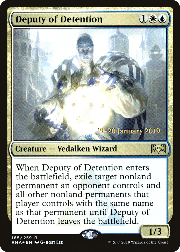{R} Deputy of Detention [Ravnica Allegiance Prerelease Promos][PR RNA 165]