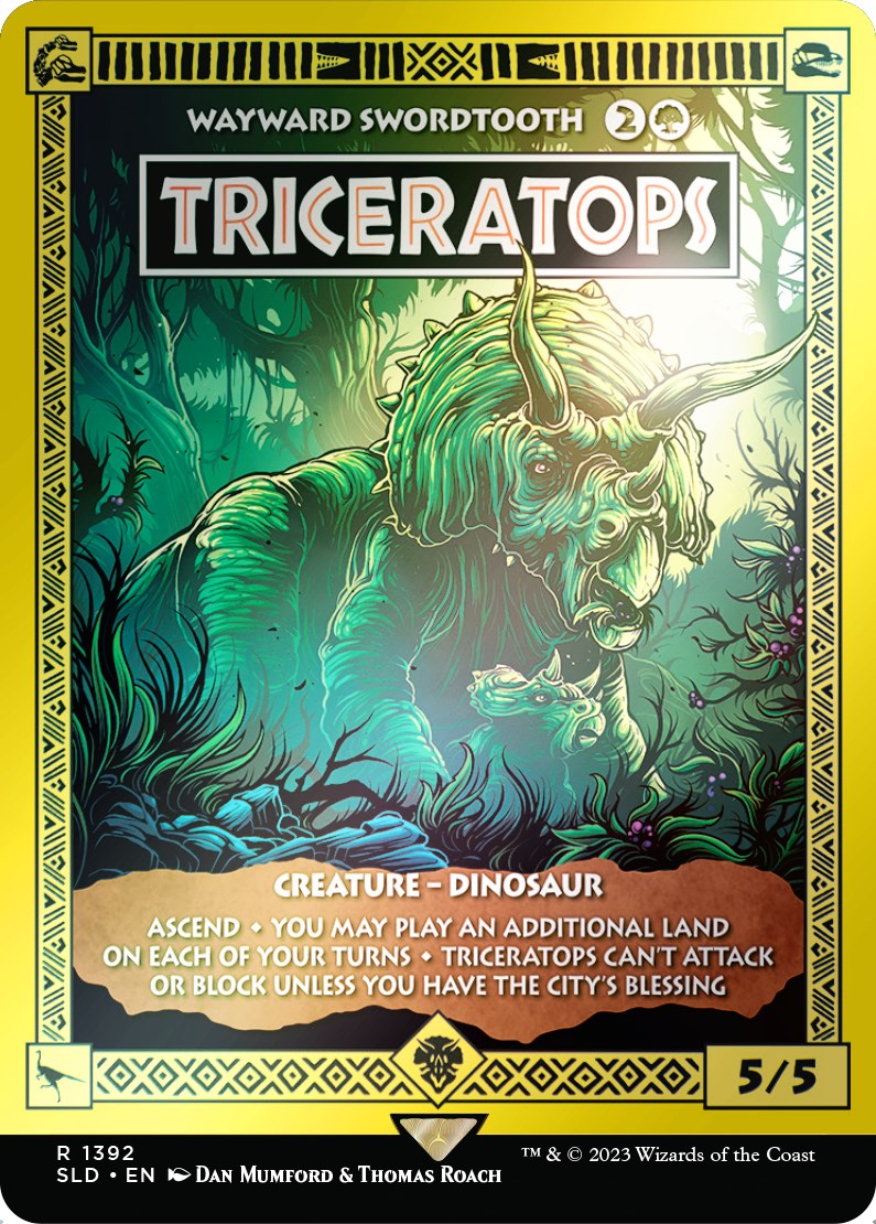 {R} Triceratops - Wayward Swordtooth (Rainbow Foil) [Secret Lair Drop Series][RBF SLD 1392]
