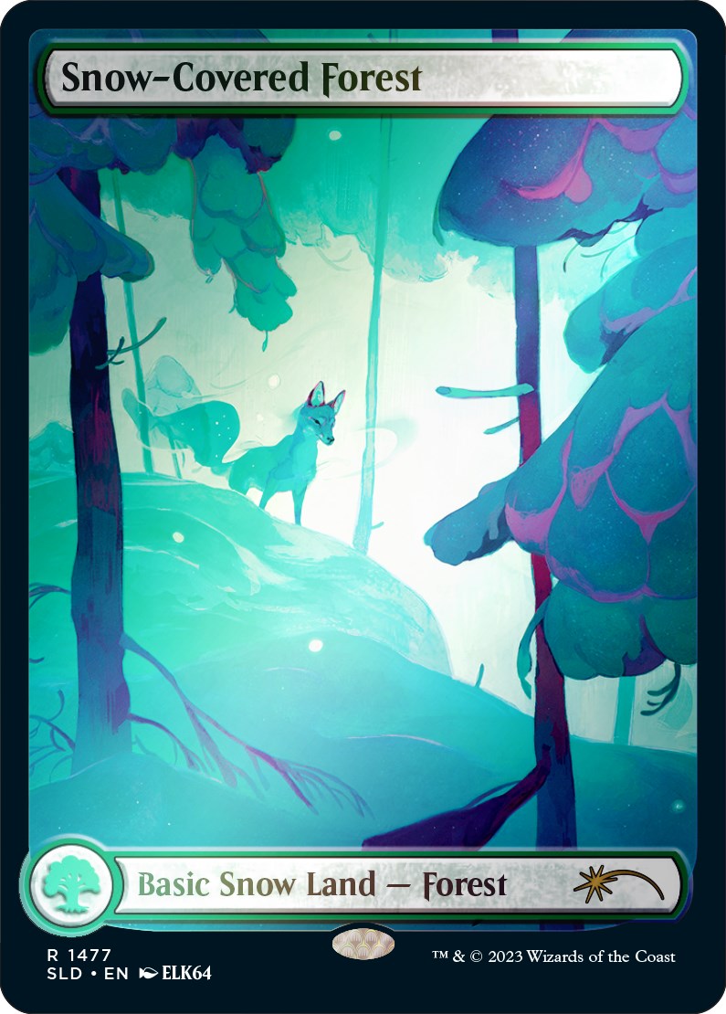 {R} Snow-Covered Forest (1477) (Rainbow Foil) [Secret Lair Drop Series][RBF SLD 1477]