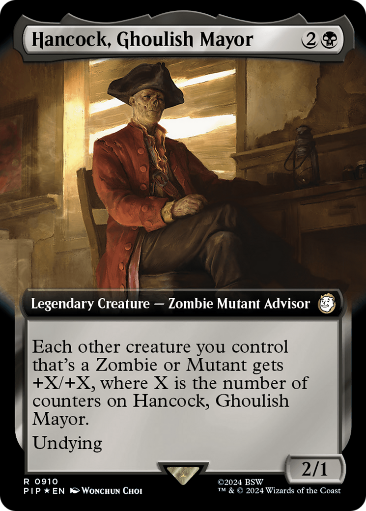 {R} Hancock, Ghoulish Mayor (Extended Art) (Surge Foil) [Fallout][PIP 910]