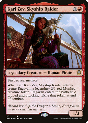 {R} Kari Zev, Skyship Raider [Dominaria United Commander][DMC 123]