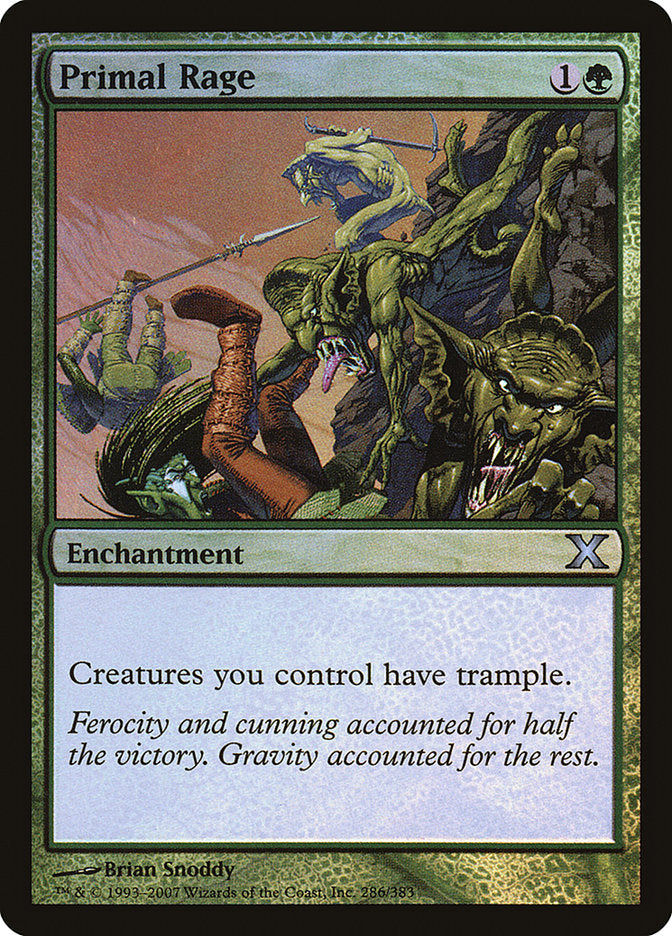 {C} Primal Rage (Premium Foil) [Tenth Edition][FP 10E 286]