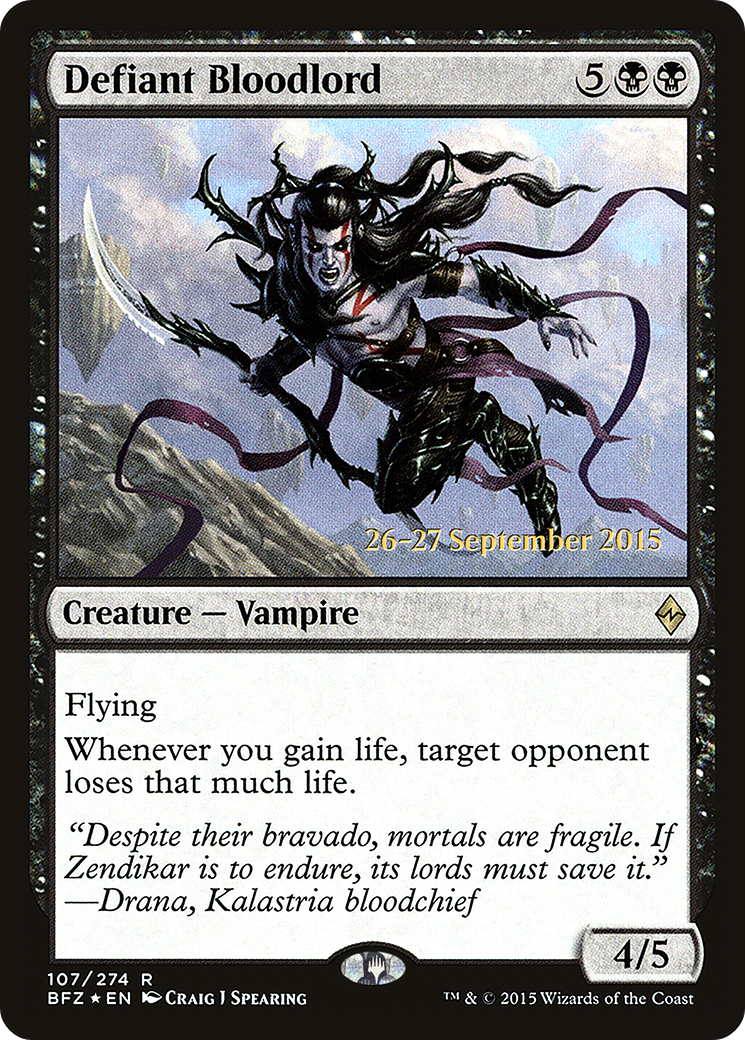 {R} Defiant Bloodlord [Battle for Zendikar Prerelease Promos][PR BFZ 107] - Misty Mountain Games