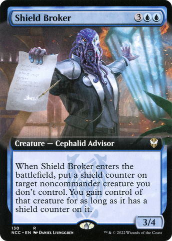 {R} Shield Broker (Extended Art) [Streets of New Capenna Commander][NCC 130]
