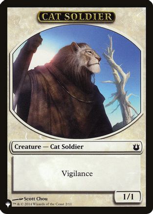 {T} Cat Soldier // Warrior Double-Sided Token [Secret Lair Commander Deck: Raining Cats and Dogs Tokens][TSLD 2//17]