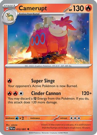 [PKM] Camerupt (012/091) [Scarlet & Violet: Paldean Fates]