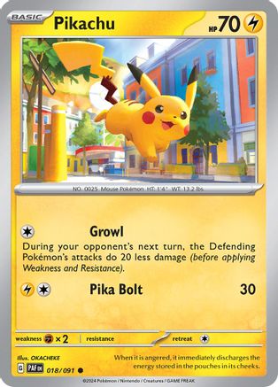 [PKM-C] Pikachu (018/091) [Scarlet & Violet: Paldean Fates]