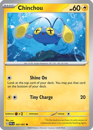 [PKM] Chinchou (020/091) [Scarlet & Violet: Paldean Fates]