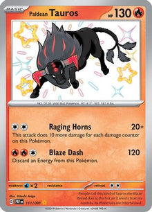 [PKM-R] Paldean Tauros (111/091) [Scarlet & Violet: Paldean Fates]
