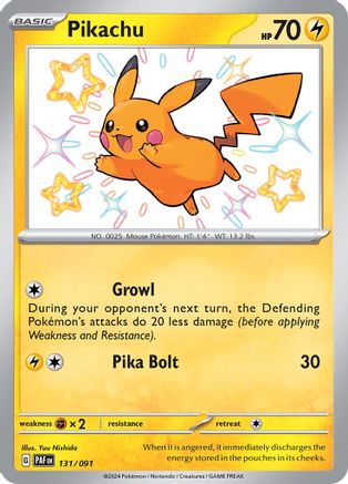 [PKM] Pikachu (131/091) [Scarlet & Violet: Paldean Fates]