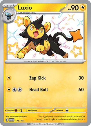 [PKM-R] Luxio (136/091) [Scarlet & Violet: Paldean Fates]