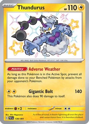 [PKM-R] Thundurus (139/091) [Scarlet & Violet: Paldean Fates]