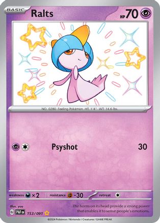 [PKM] Ralts (153/091) [Scarlet & Violet: Paldean Fates]