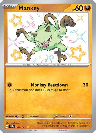 [PKM] Mankey (169/091) [Scarlet & Violet: Paldean Fates]